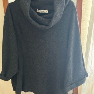 Three Bird Nest Charcoal Cowl Neck Sweater